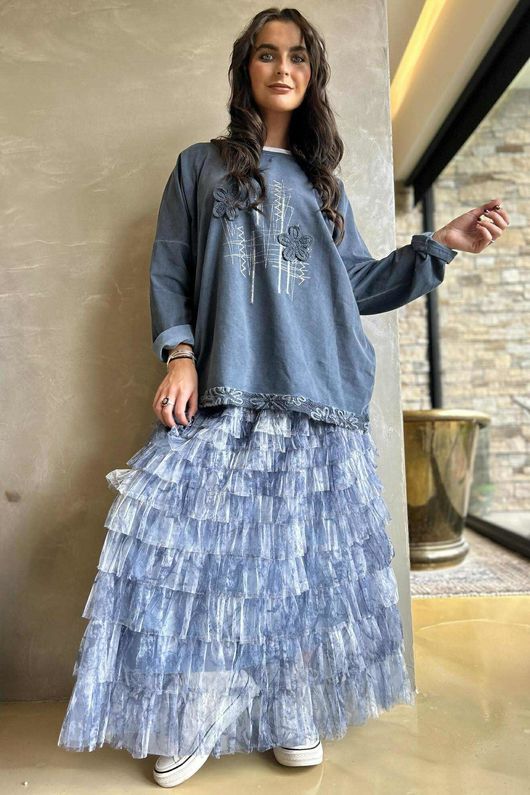 Original Hippie Sweatsshirt Vintage Wash Denim